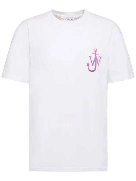 Logo刺绣平纹针织T恤