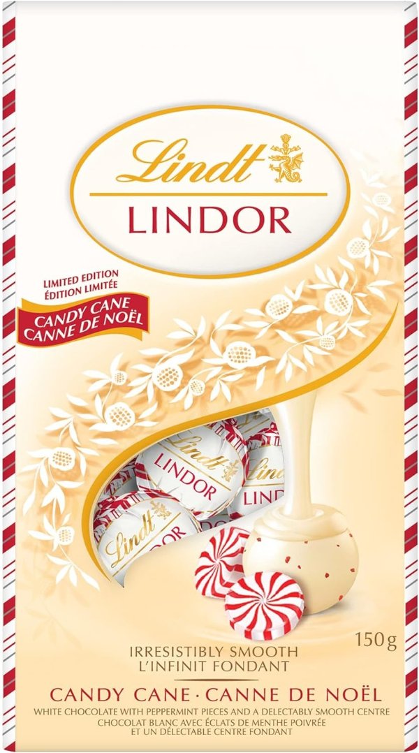 Lindt LINDOR Candy Cane 白巧克力球 150g