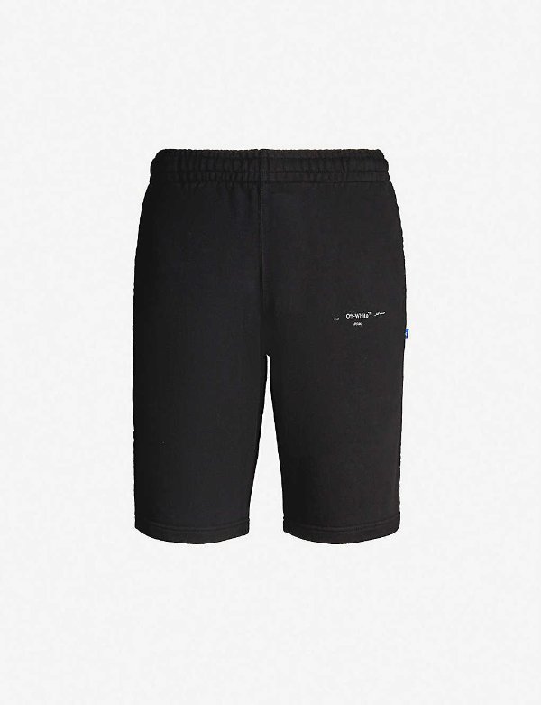 Branded cotton-jersey shorts