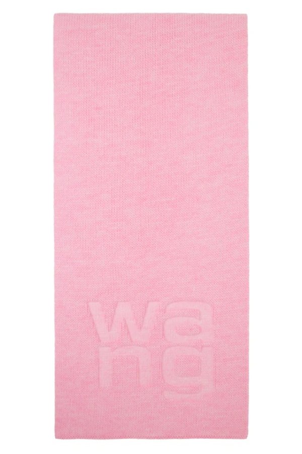 粉色徽标围巾