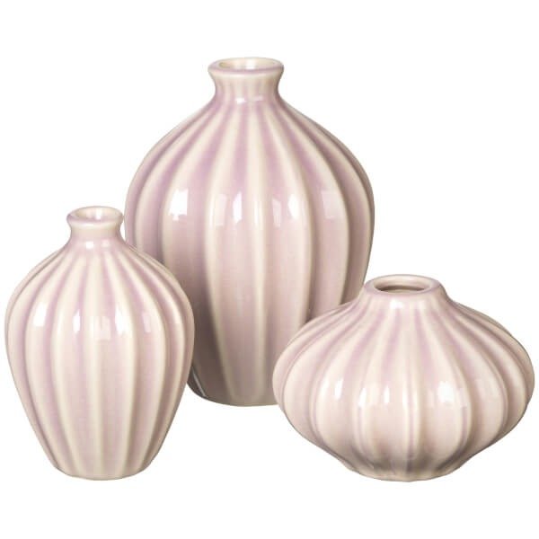 Amalie Ceramic 花瓶 - Lavender Frost (Set of 3)