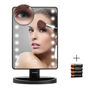 Showpin LED光触摸屏化妆镜+ 免费10倍放大镜和电池