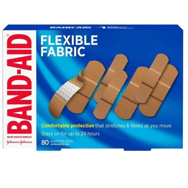 Band-Aid 弹力透气创口贴 家庭急救必备 80个装