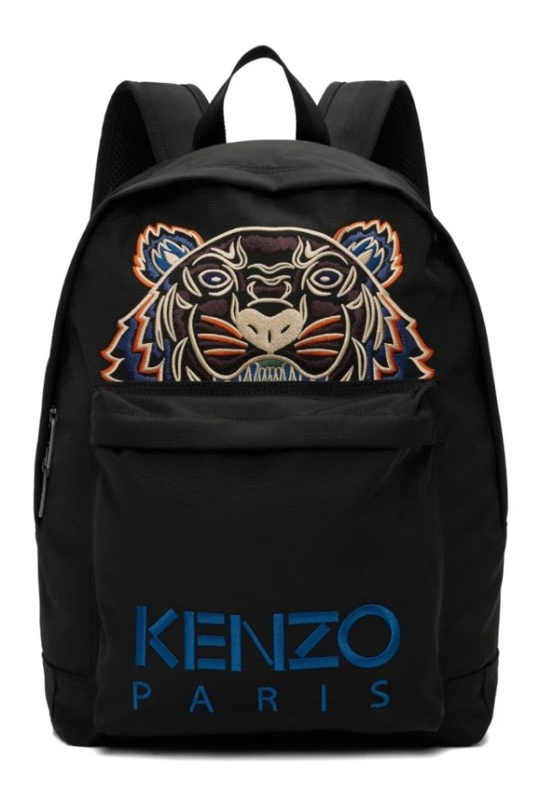 Black Kenzo Paris 虎头双肩包