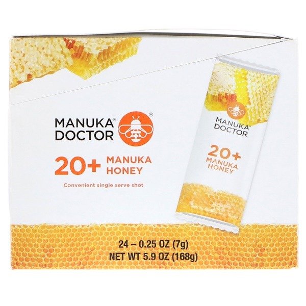 20+ Manuka 蜂蜜便携装, 24 Sachets, 0.25 oz (7 g) Each