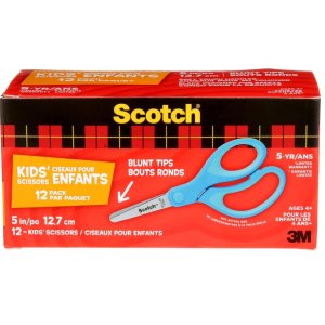 Scotch 5寸 儿童安全不锈钢剪刀*12把 软把手抓握更舒适