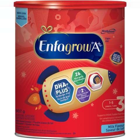 $28.49(Shoppers $34.98)年度新低！Enfagrow A+ 3段宝宝奶粉907g 26种营养素升级 儿医推荐