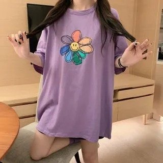 香芋紫七色花T恤