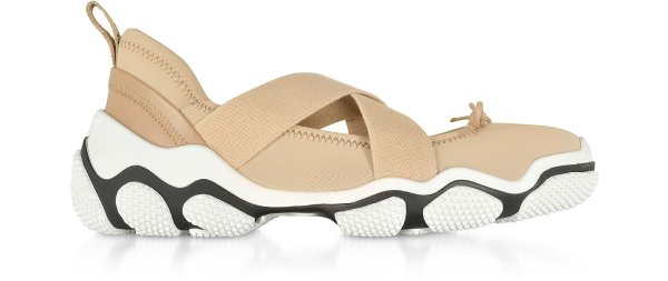 RED Valentino Nude Nylon Criss Cross Sneakers