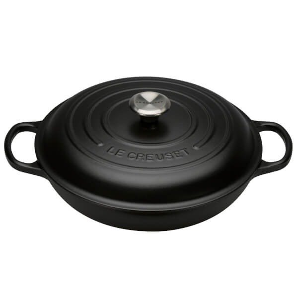 Signature Cast Iron Shallow Casserole Dish - 26cm - Satin Black