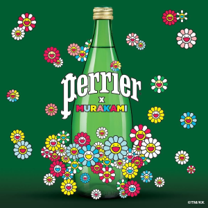 Perrier巴黎水 x 村上隆艺术联名款 招牌太阳花开满瓶身