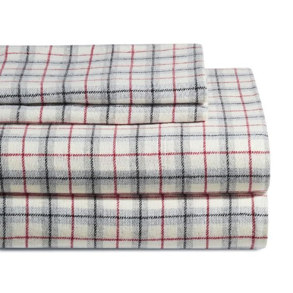 Distinctly Home 温暖格子绒布床品4件套
