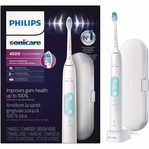 Philips 飞利浦 4500超声波电动牙刷 有效祛除99.9999%牙斑菌