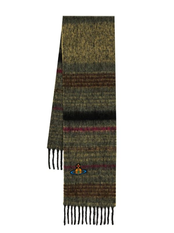 Vivienne Westwood土星刺绣粗针织围巾