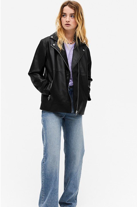 Monki faux leather biker jacket hotsell