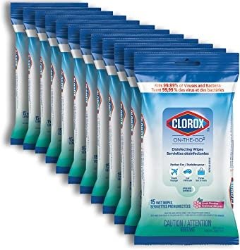 Clorox 12包便携消毒湿巾 单包15抽