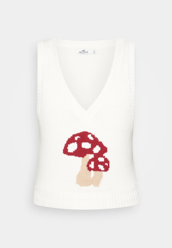 蘑菇无袖针织衫