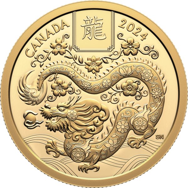 $100纯金币 - 农历龙年（2024 年）
