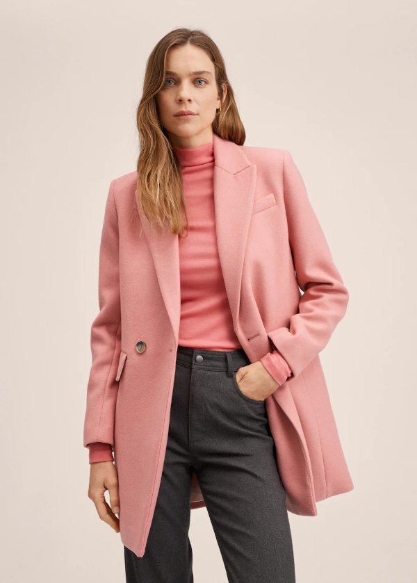 粉色大衣外套 