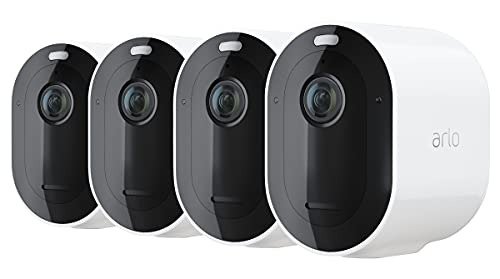 4件装 Pro 4 无线室外 WiFi 监控摄像机，2K HDR，160° 彩色夜视