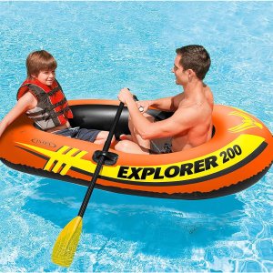 Intex Explorer 200 双人充气皮划艇 带修复补丁 一起去玩水