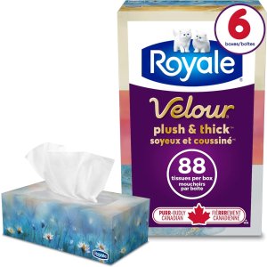 Royale 3层面巾纸 6盒装 每盒88张 柔软亲肤 温和不刺激