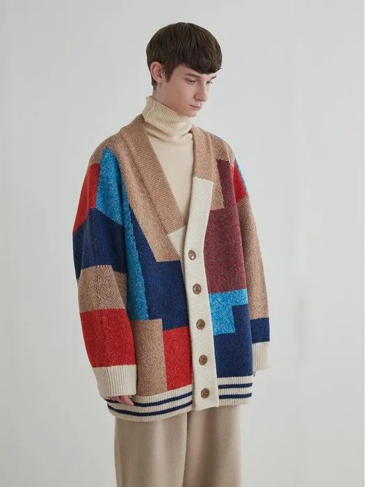 Color Mixed 格纹羊毛外套