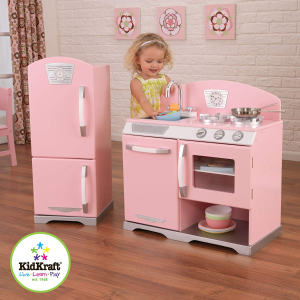 史低价：KidKraft 木质豪华厨房和冰箱儿童玩具 粉色
