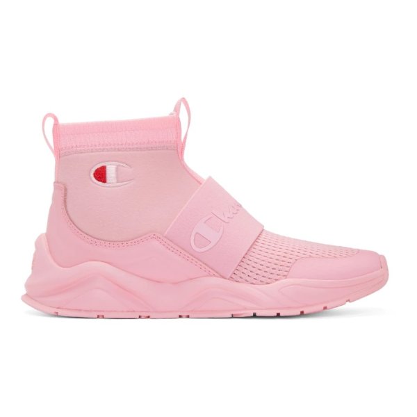 粉色logo运动鞋