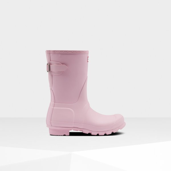 粉色经典中腰雨靴