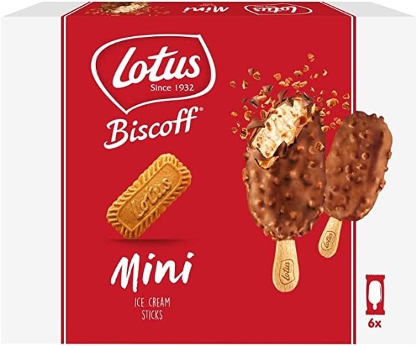 Lotus Biscoff 迷你冰淇淋棒 6 x 60ml