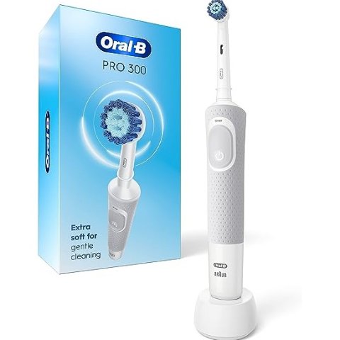 Oral-B Pro 300 深层清洁电动牙刷 适合敏感牙齿 经典白色