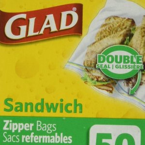 Glad Zipper 三明治便携式保鲜袋 50个装 生活必备佳品