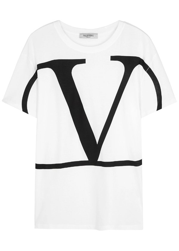 White logo-print cotton T-shirt