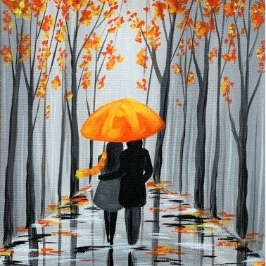 秋雨漫步