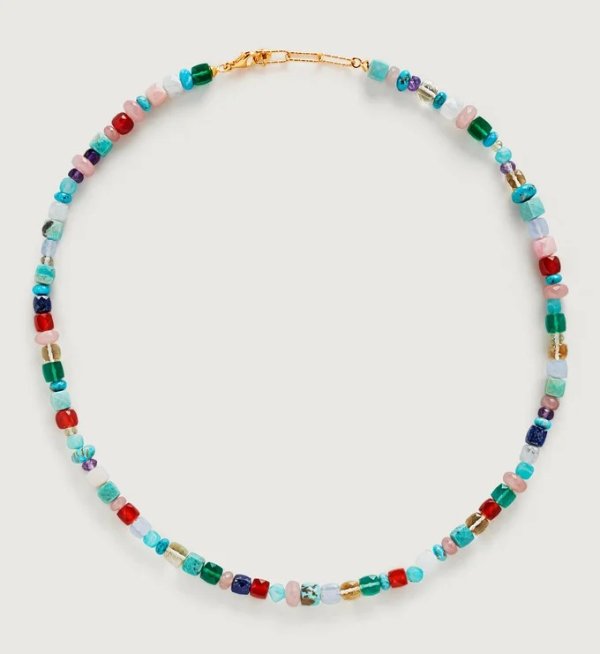 Freedom Beaded Gemstone Necklace adjustable 43-46cm/17-18' | Monica Vinader