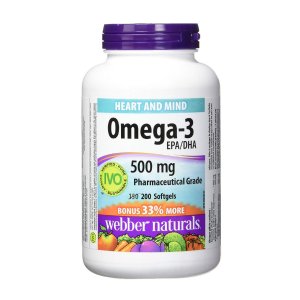 Webber Naturals 鱼油Omega-3胶囊 500mg 健脑改善记忆力