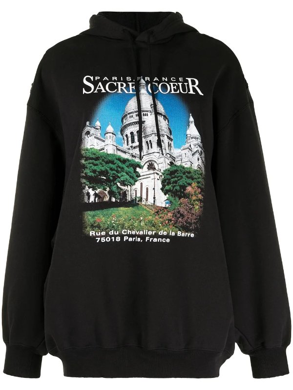 Sacre Coeur-print oversized 卫衣
