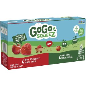 GoGo Squeez 100%纯鲜果泥 苹果草莓味  宝宝健康辅食