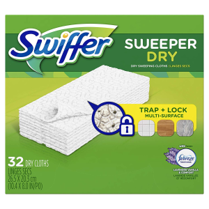史低价：Swiffer Sweeper Dry 一次性替换干擦布 32片装 薰衣草香草味
