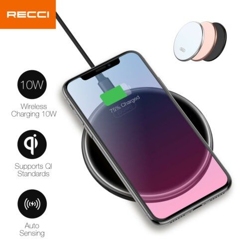 10W Fast charging Qi Compatible Wireless Charger Tempered Glass Surface AU