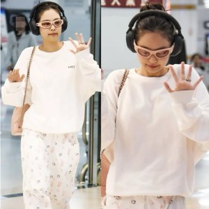 OPENYY Hello Kitty的工装裤太可爱了ssense Jennie最新机场街拍同款  JACQUEMUS同款上衣
