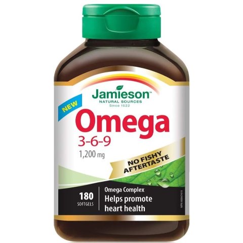 $13.53(官网$28.9)Jamieson 升级无腥味版 Omega 3-6-9鱼油 180粒 吃半年