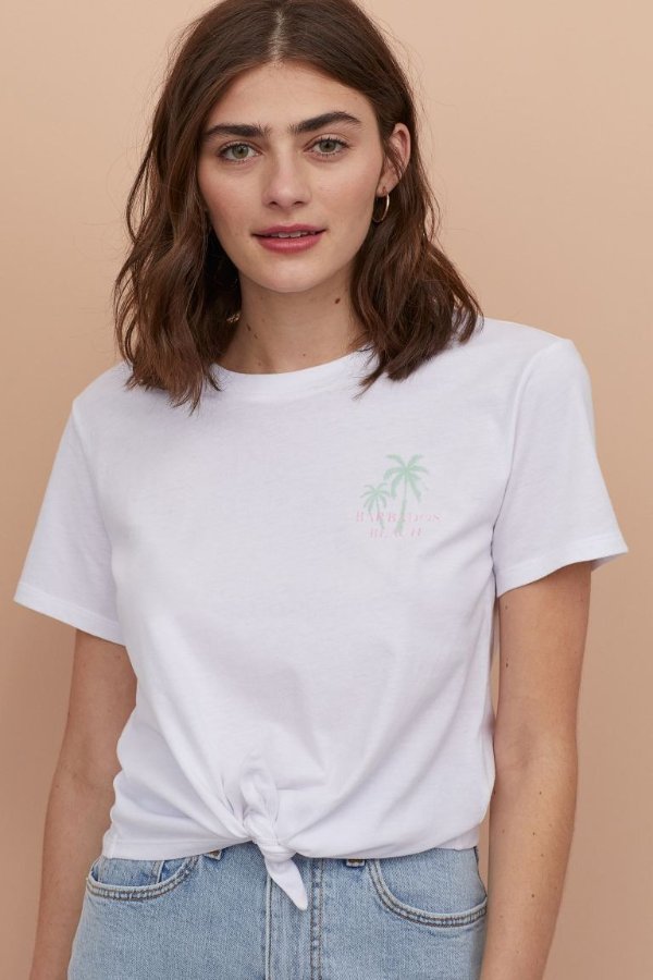 白色椰子树T恤