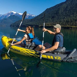 Intex Explorer K2 双人充气皮划艇套装 便携舒适 钓鱼小艇