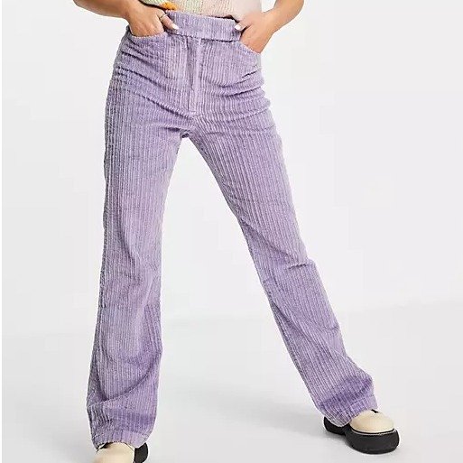 香芋紫灯芯绒裤