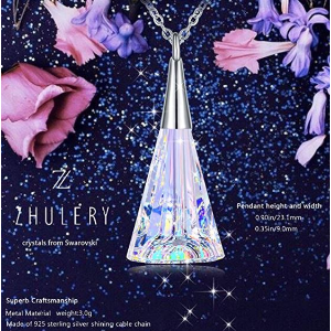 ZHULERY“水晶花瓶”施华洛世奇水晶吊坠925纯银项链