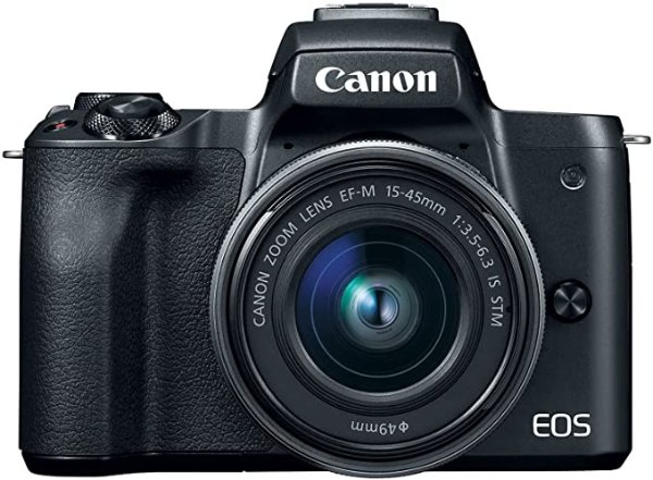 EOS M50 Single Digital Camera Kit with EF-M 15-45mm IS STM, Camera Assist, Black 