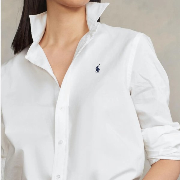 刺绣小马logo白衬衫