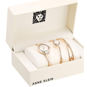 Anne Klein 施华洛世奇水晶超美腕表3件套热卖 两色可选